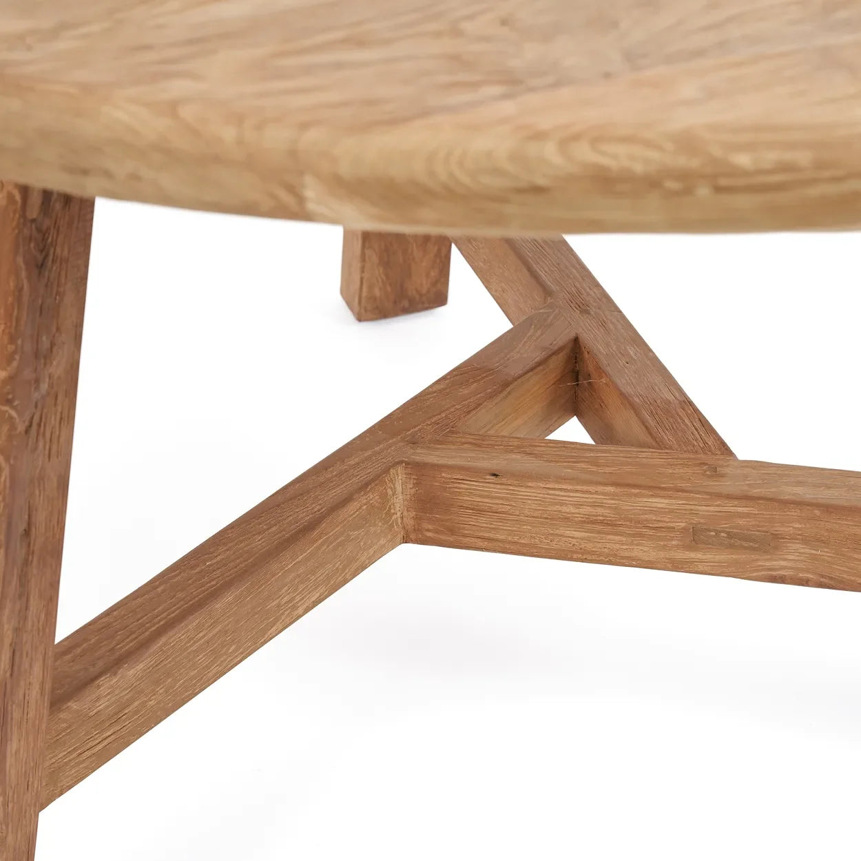 Table à manger ronde en teck recyclé naturel 120 cm
