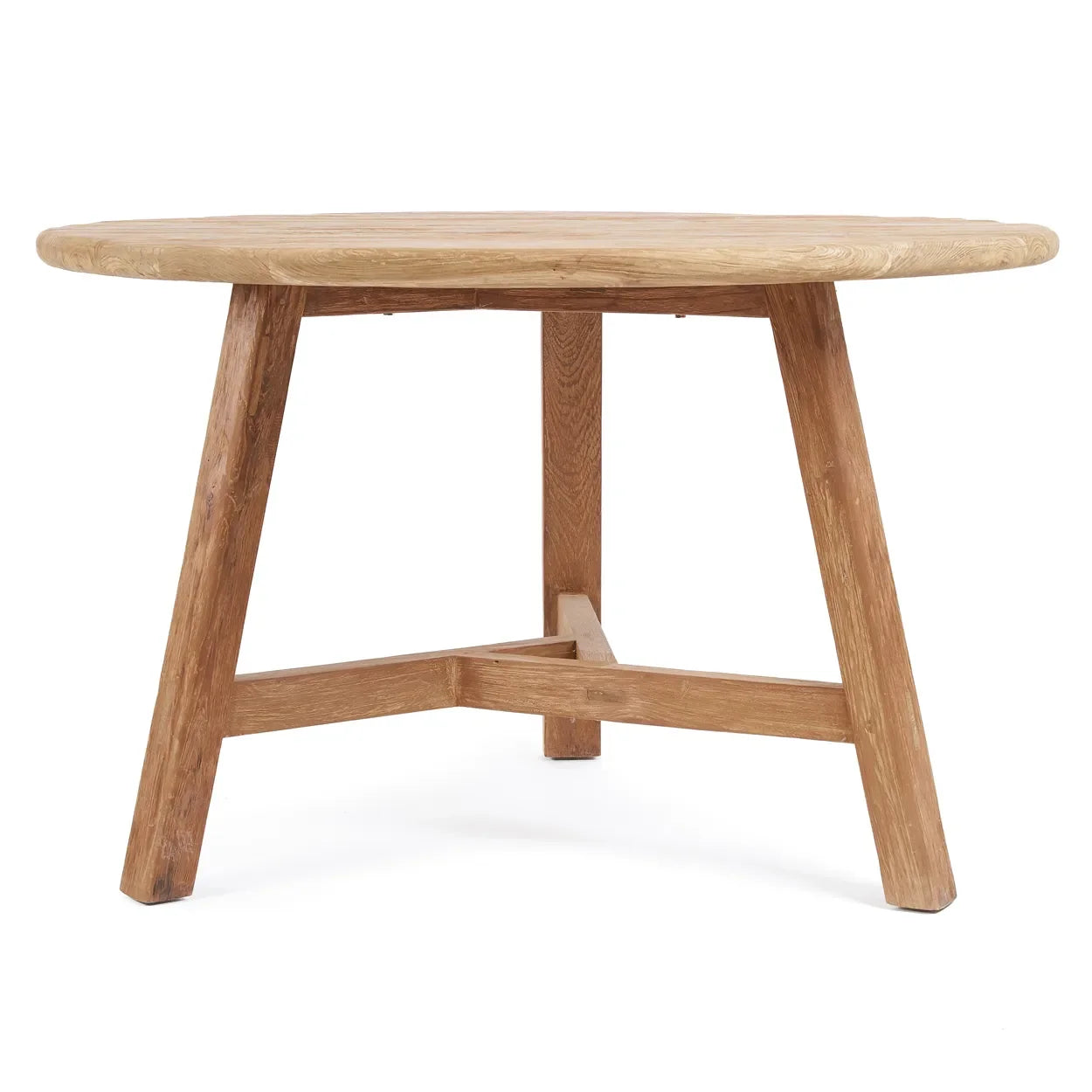 Table à manger ronde en teck recyclé naturel 120 cm