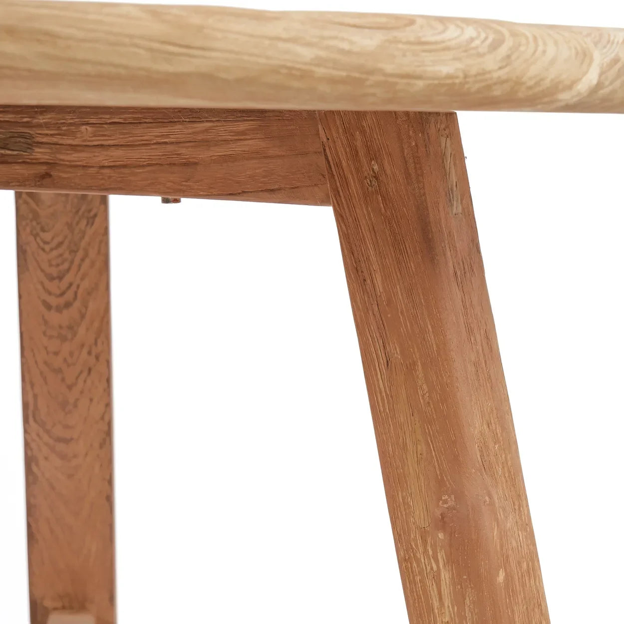Table à manger ronde en teck recyclé naturel 120 cm