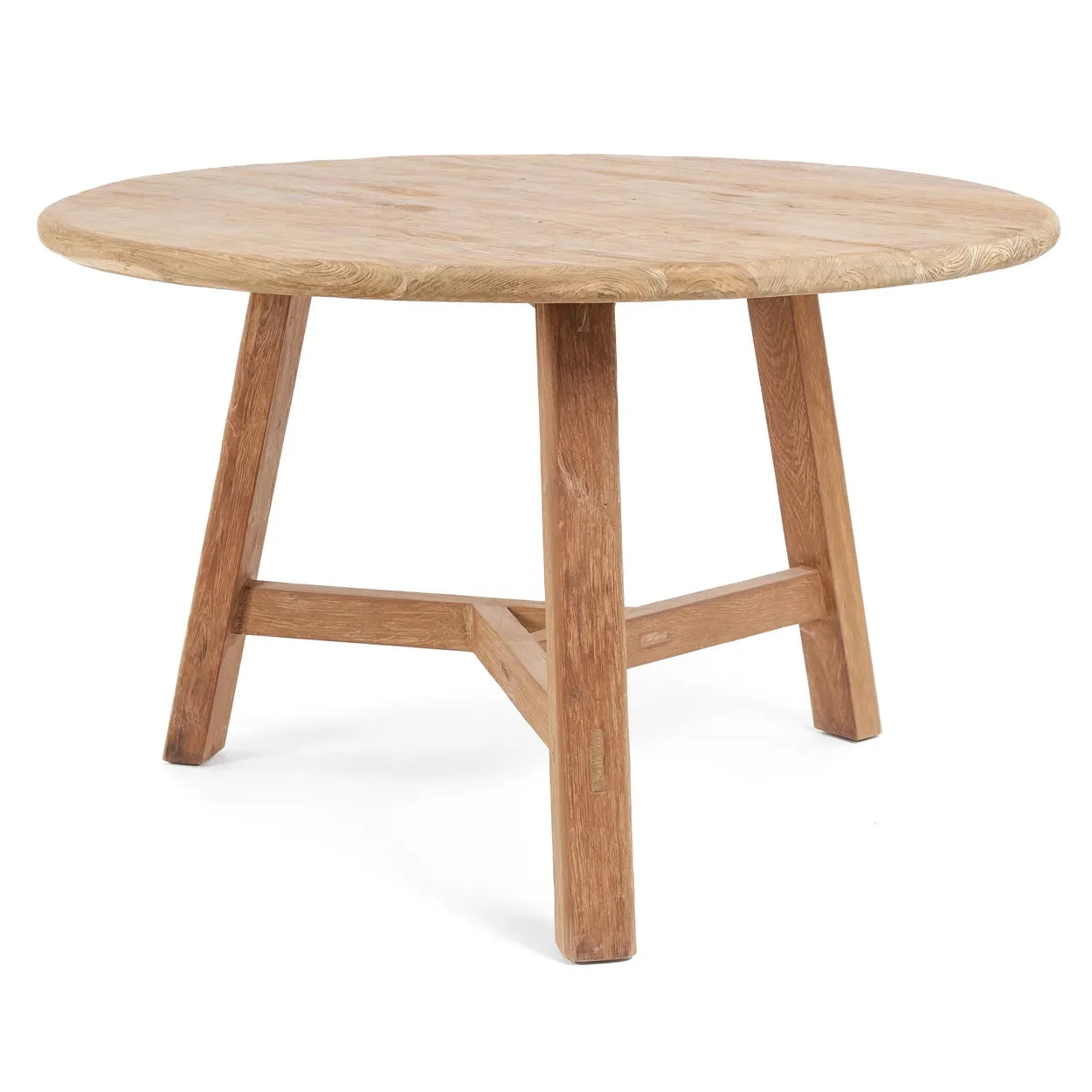 Table à manger ronde en teck recyclé naturel 120 cm