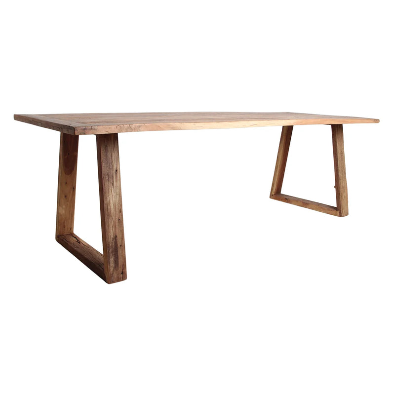Table à manger en teck recyclé FSC rustique – 200x90 cm