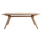 Table à manger en teck recyclé pieds compas bois clair 240x100 cm