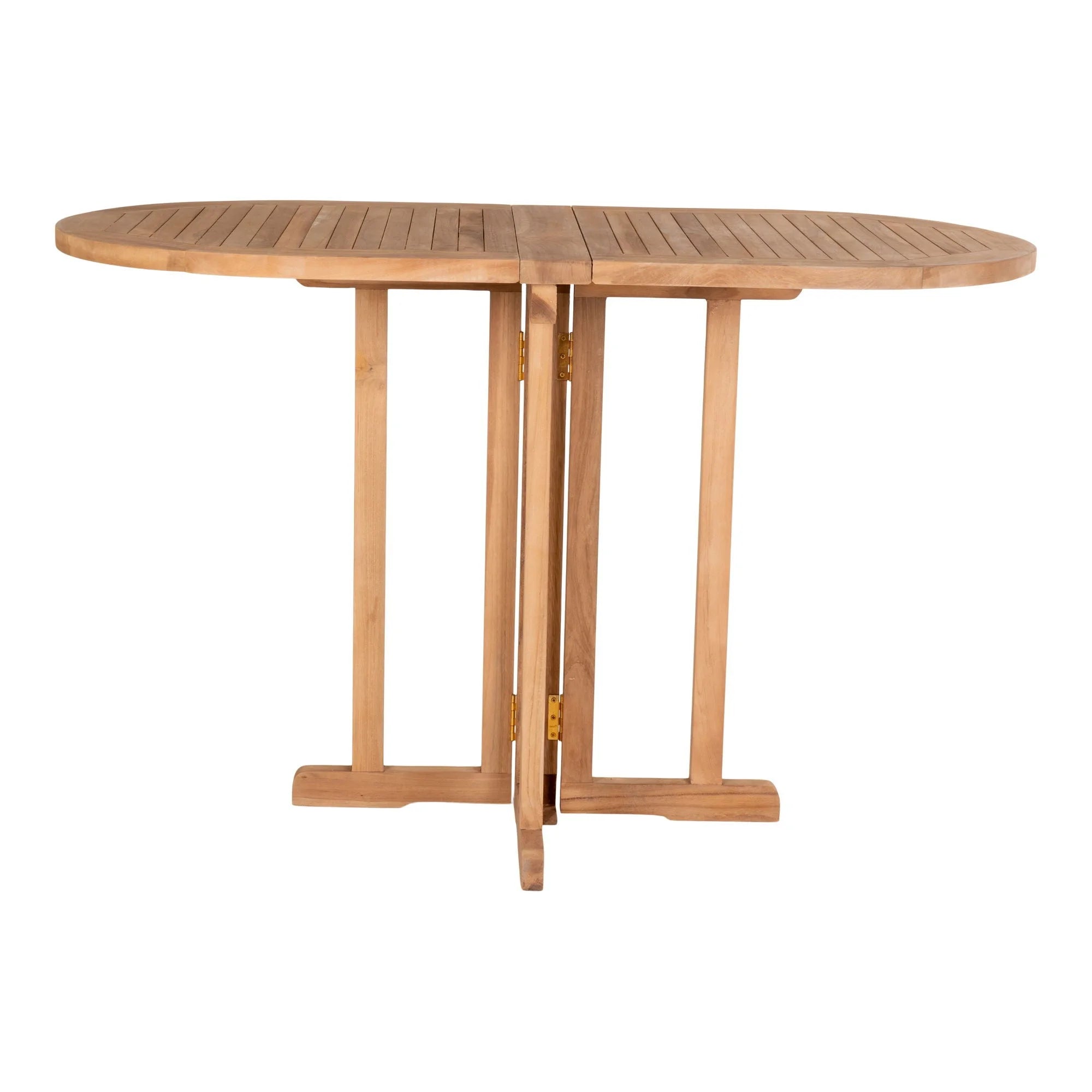 Table pliante en teck naturel pour balcon, rectangulaire 120x60 cm