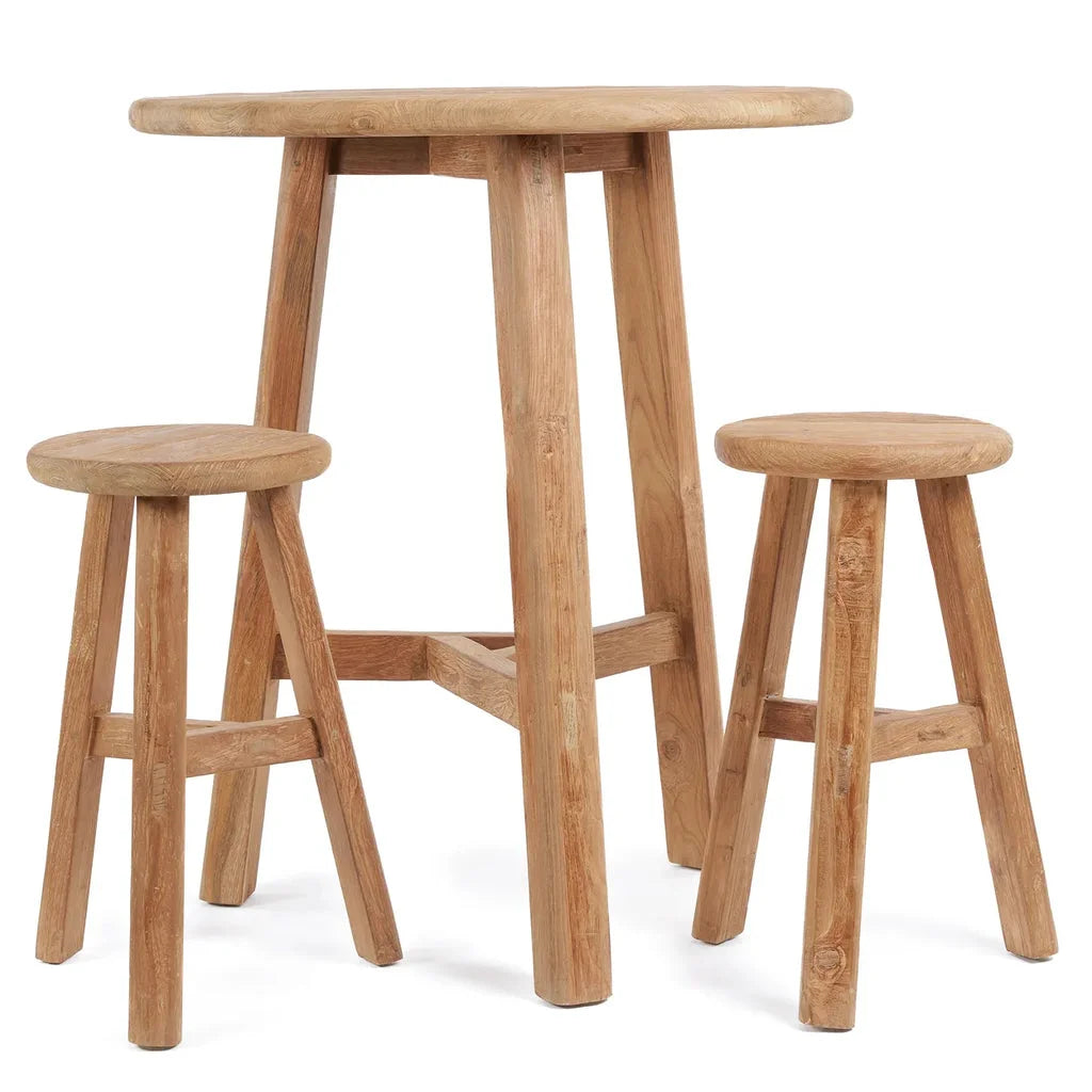 Table ronde en bois avec tabourets pour extérieur La table de bar Fusuma