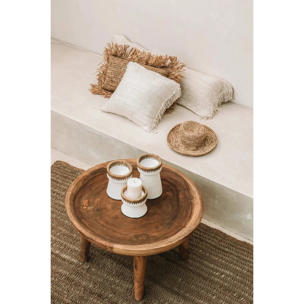 Table basse en bois massif de Munggur naturel 70x70 cm