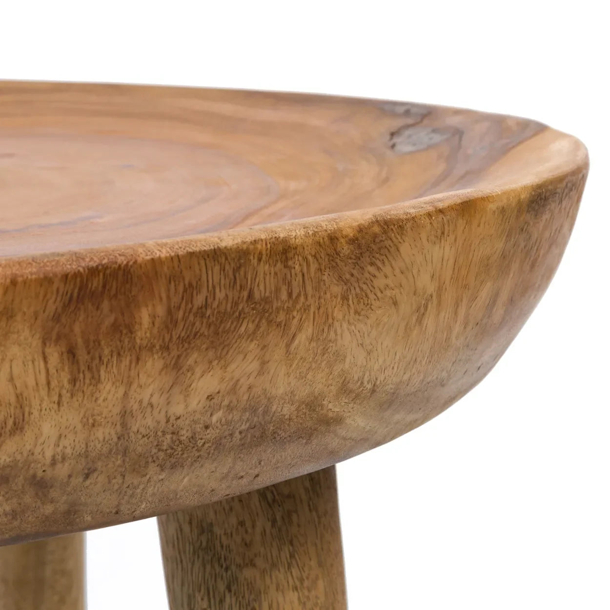 Tabouret en bois massif fait main pour la table basse en Munggur naturel 70x70 cm