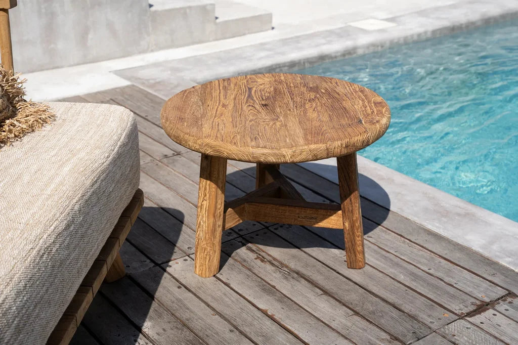 Table d’appoint ronde en bois pour La table basse Fusuma