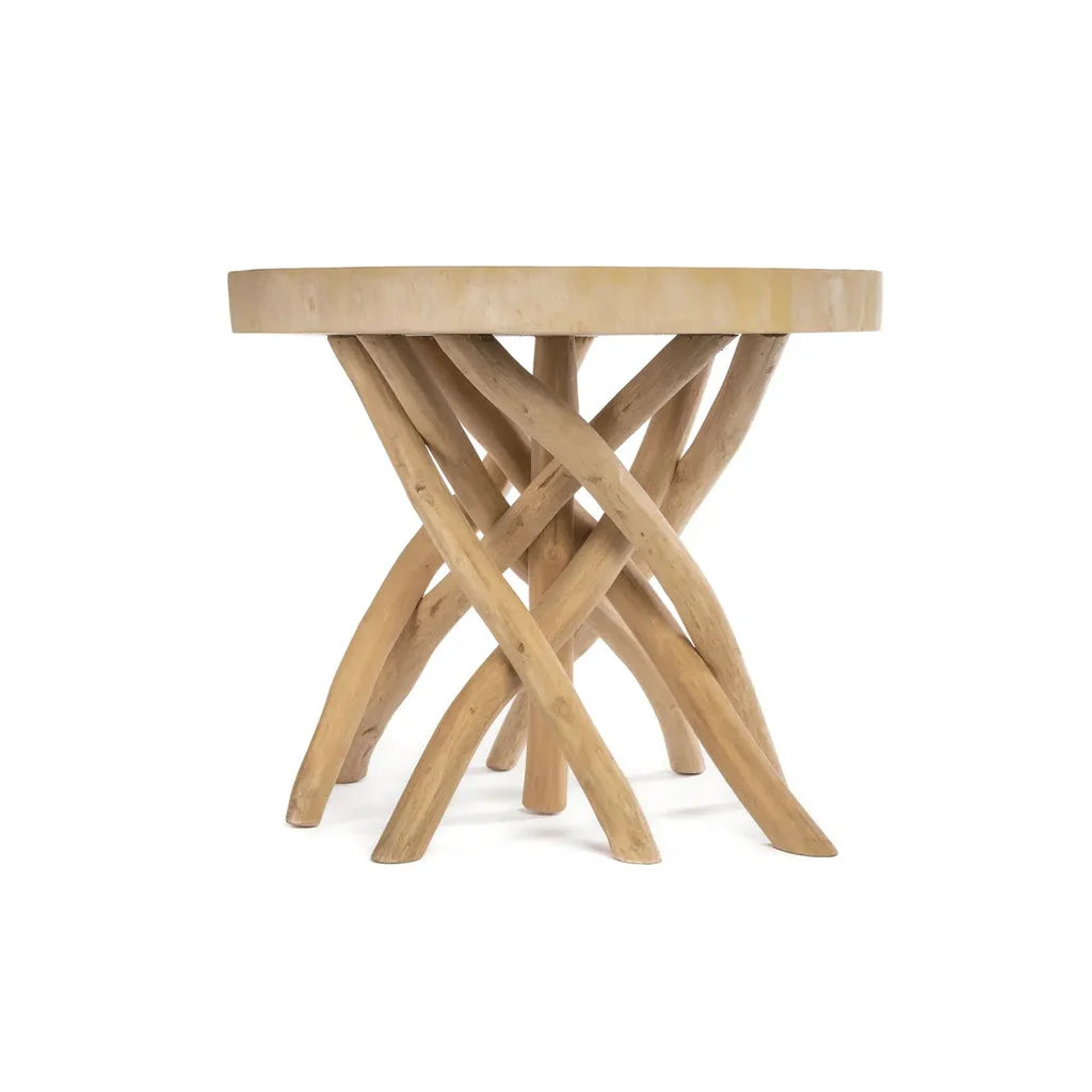 Table basse ronde en bois avec pieds en brindilles pour La table basse Gili