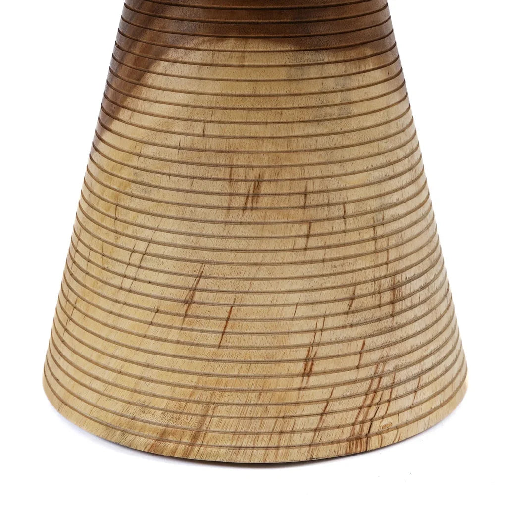 Base de tambour en bois conique avec rainures horizontales pour La table basse Hi Matata Naturelle