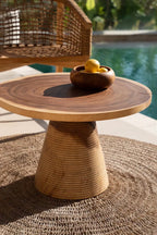 Table d’appoint ronde en bois naturel pour La table basse Hi Matata Naturelle