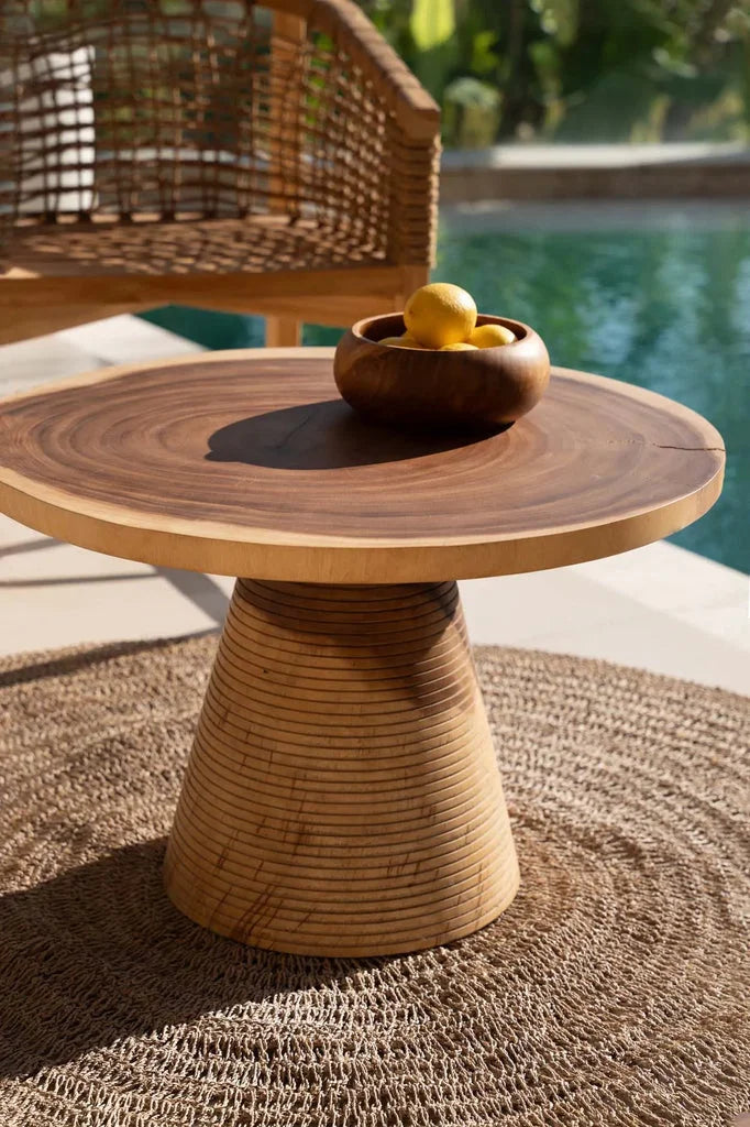 Table d’appoint ronde en bois naturel pour La table basse Hi Matata Naturelle