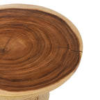 Table en bois rond avec bord naturel pour La table basse Hi Matata Naturelle