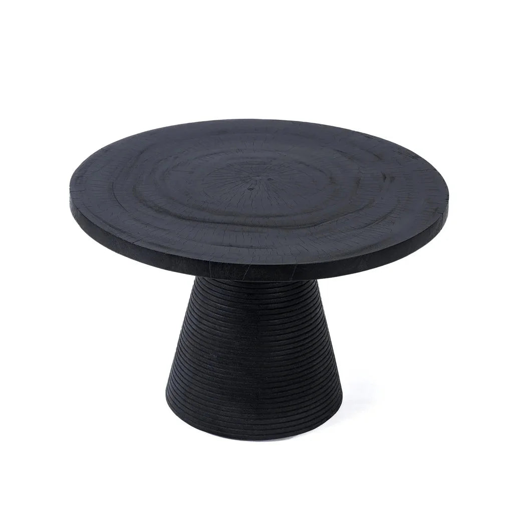 Table basse noire ronde avec texture pour La table basse Hi Matata Noire