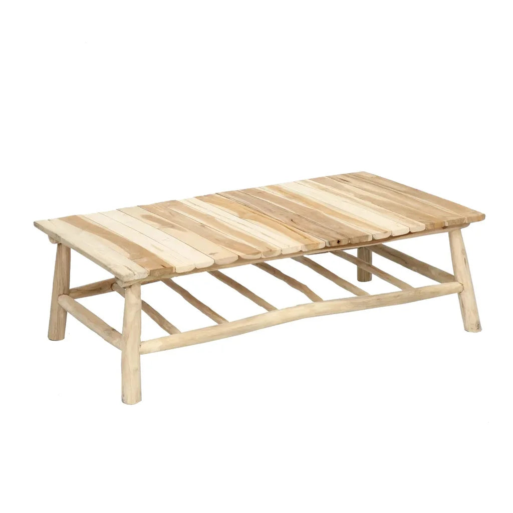 Table basse en lattes de bois La table basse Island Naturelle