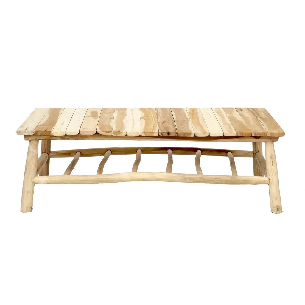 Table basse rustique en bois naturel pour La table basse Island - Naturelle