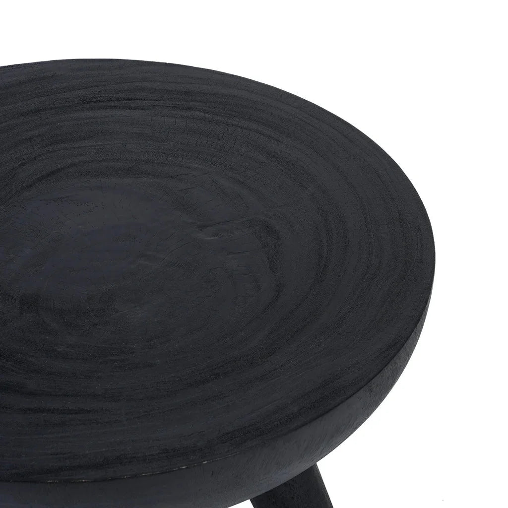 Tabouret rond en bois noir pour La table basse Losten Noir