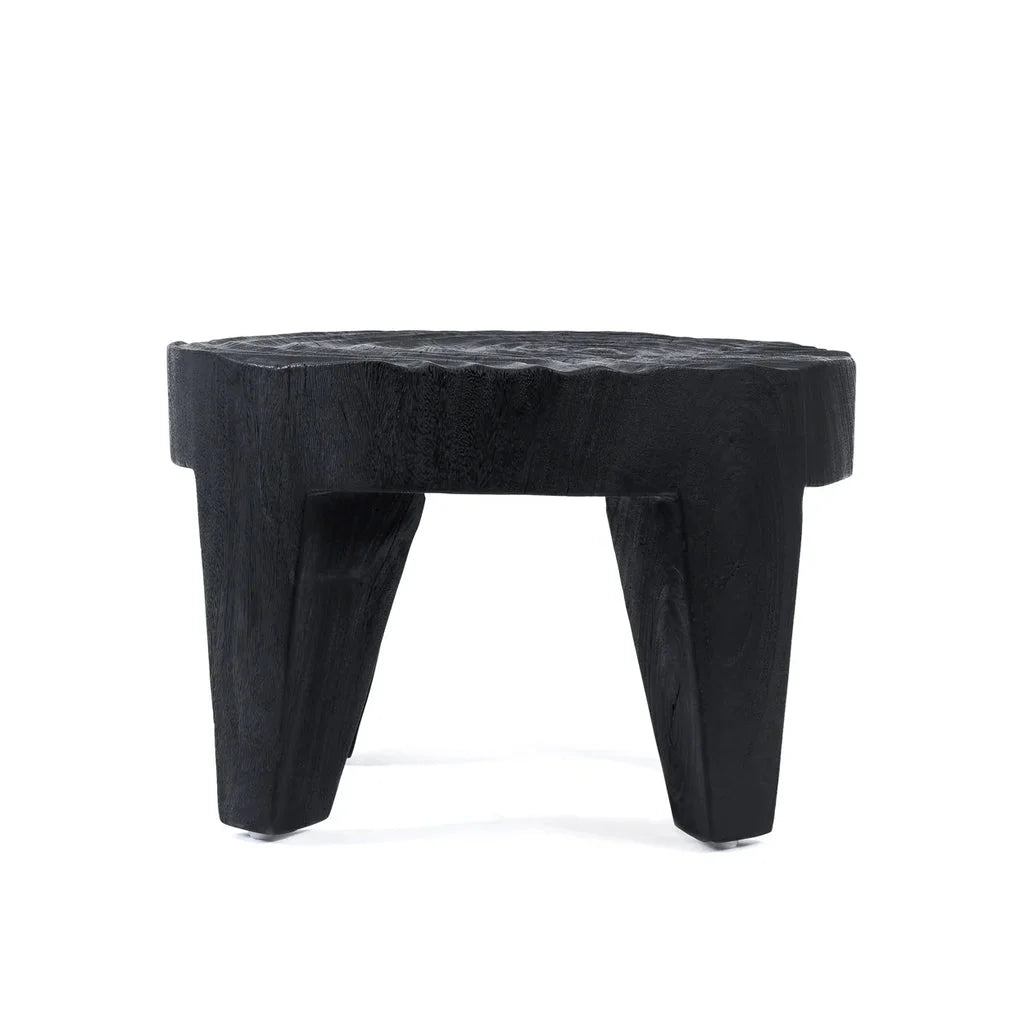 Tabouret noir à trois pieds texturé pour La table basse Madero Noir