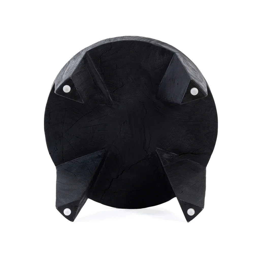 Tabouret rond noir avec jambes triangulaires pour La table basse Madero Noir