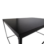 Table basse noire en acier 90x60 cm, plateau mélaminé mat minimaliste
