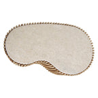 Table basse organique en marbre beige et bois clair ajouré, 93x54 cm