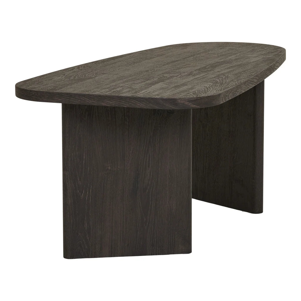 Table basse ovale en bois gris foncé moderne, 100x50 cm