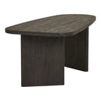 Table basse ovale en bois gris foncé moderne, 100x50 cm
