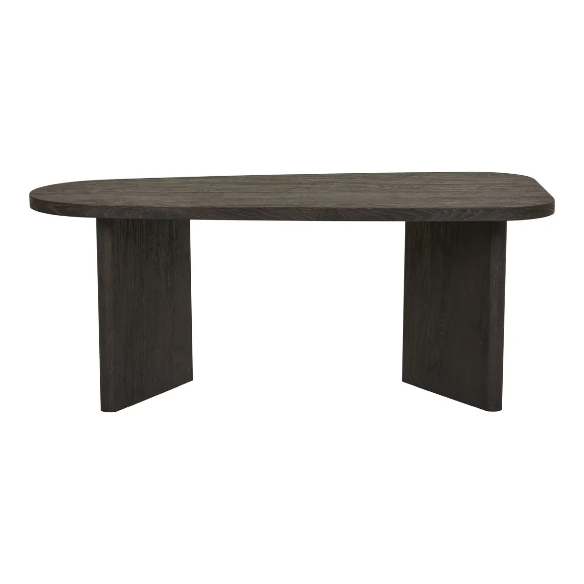 Console en bois foncé rectangulaire avec coins arrondis, taille 100x50 cm