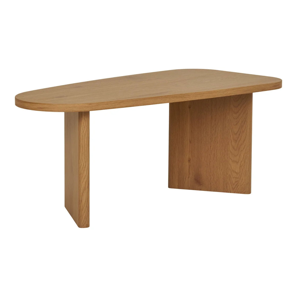 Bureau ovale en bois naturel 50x100 cm pour salon