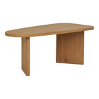 Bureau ovale en bois naturel 50x100 cm pour salon