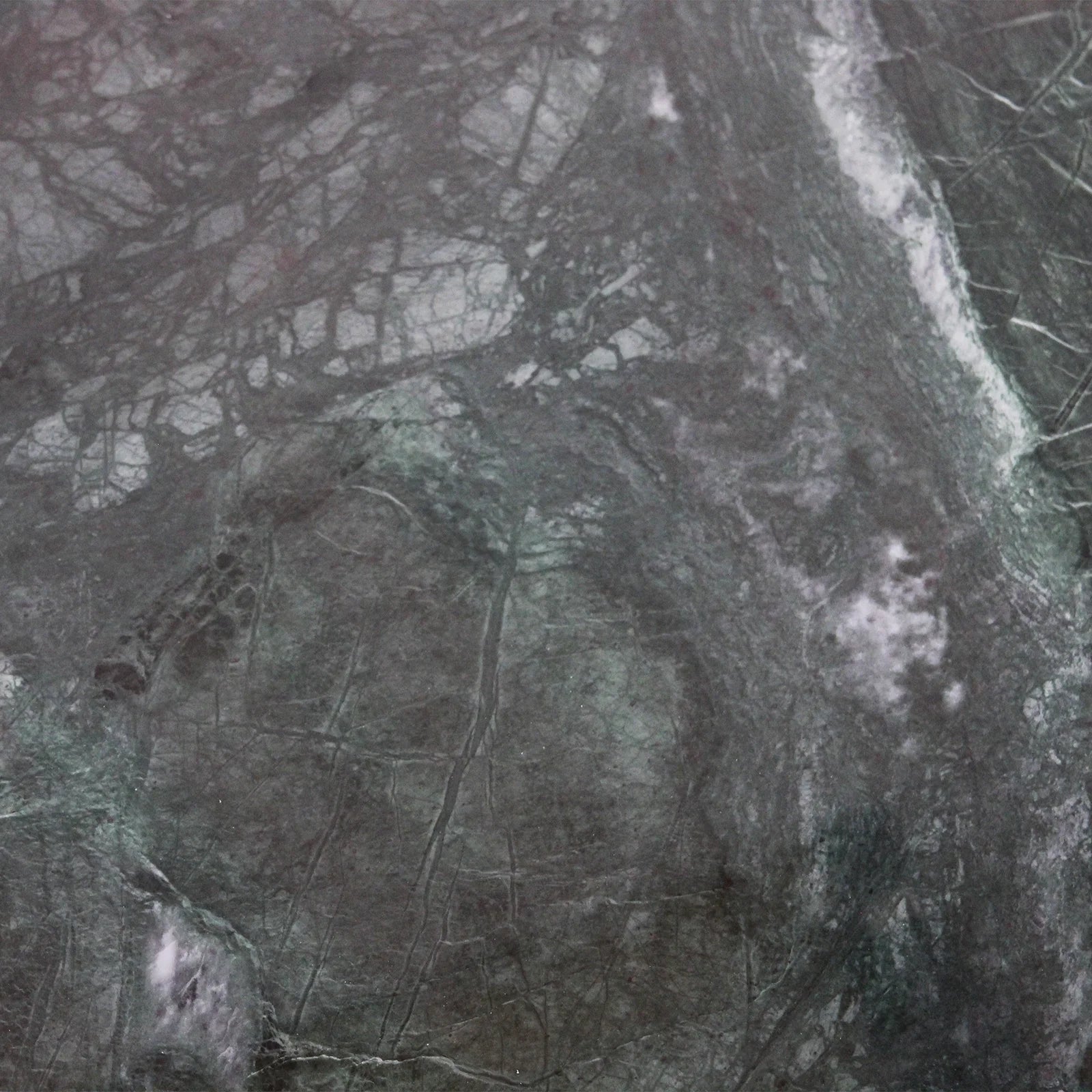 Table basse ovale en marbre gris foncé veiné vert et blanc, 120x60 cm