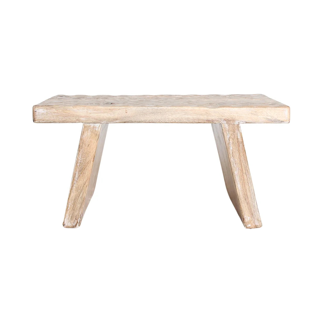 Table basse rectangulaire en bois de manguier naturel sculpté 40x25 cm rustique