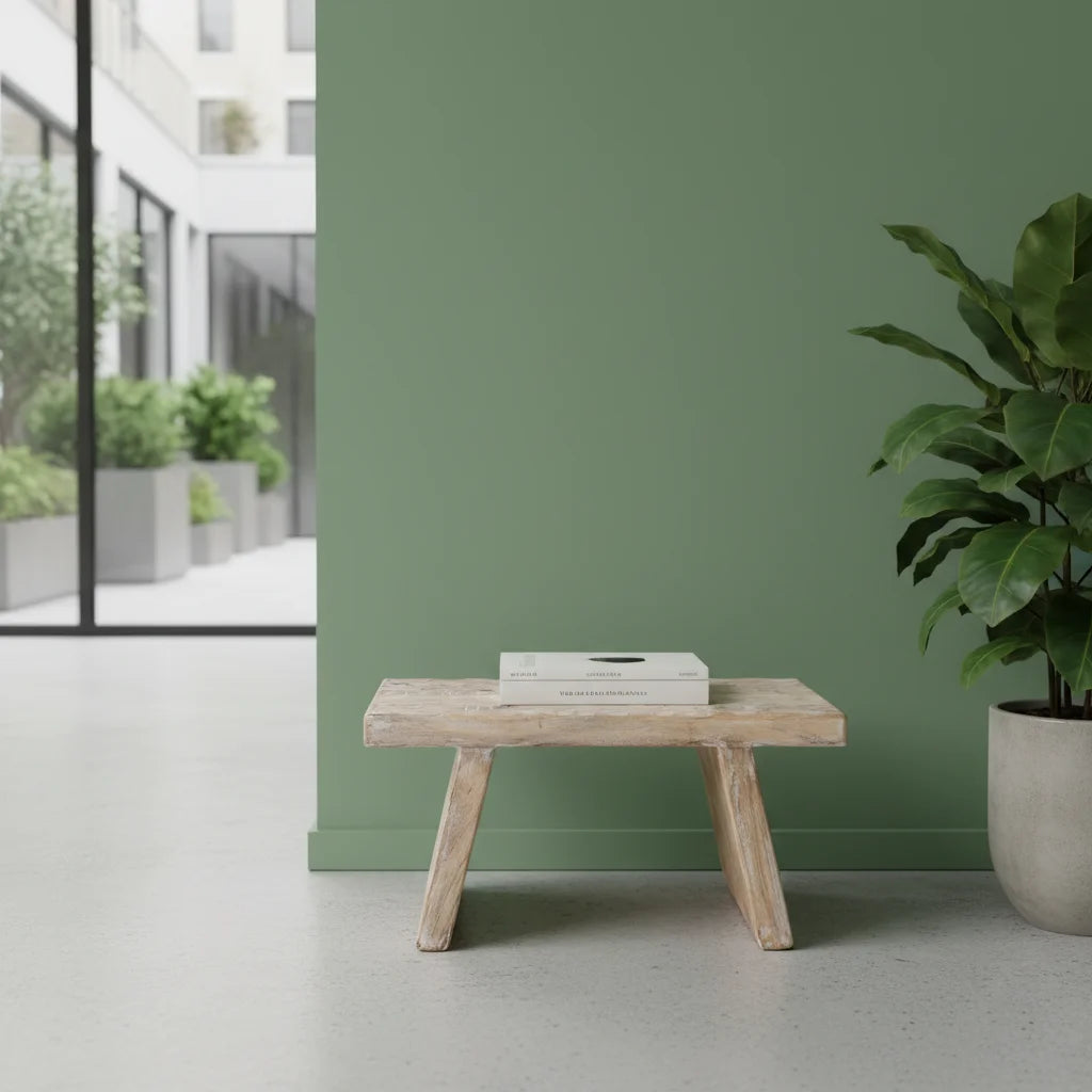 Banc en bois de manguier naturel sculpté, 40x25 cm, finition claire A-frame