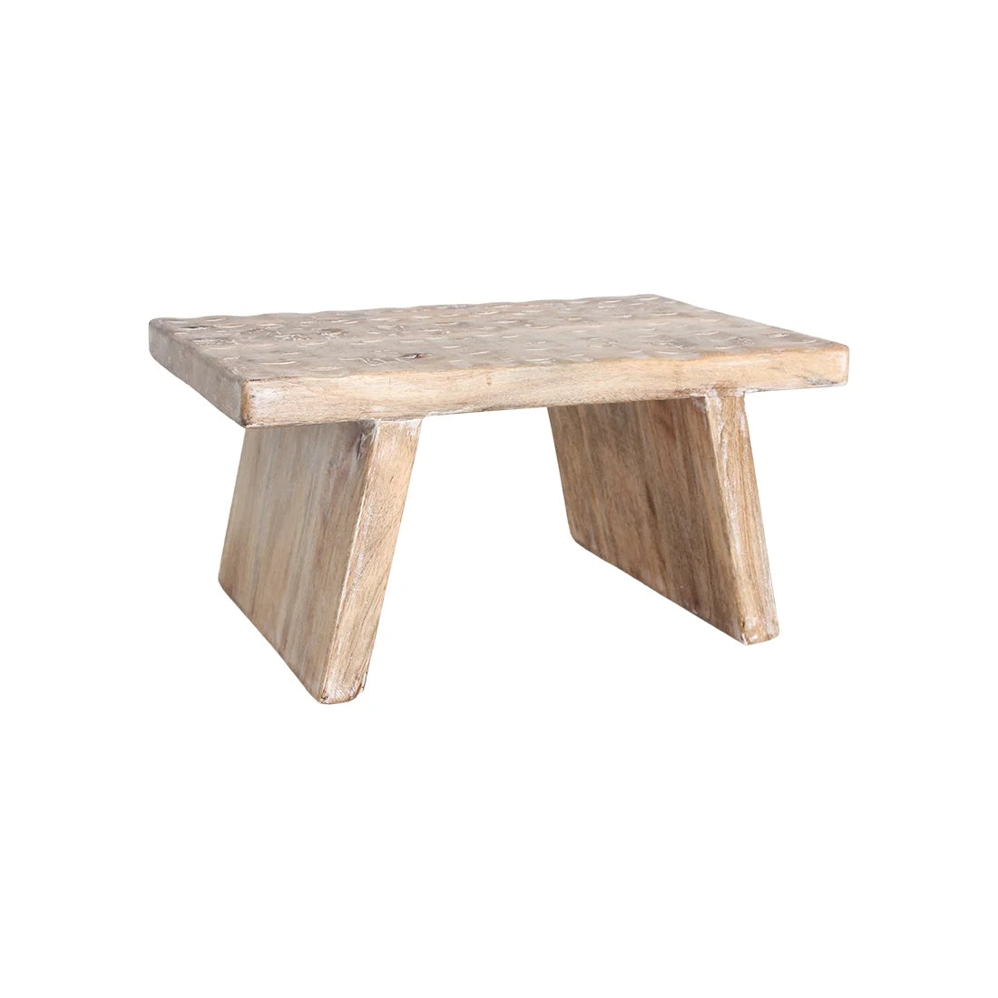 Table basse rectangulaire en bois de manguier sculpté 40x25 cm
