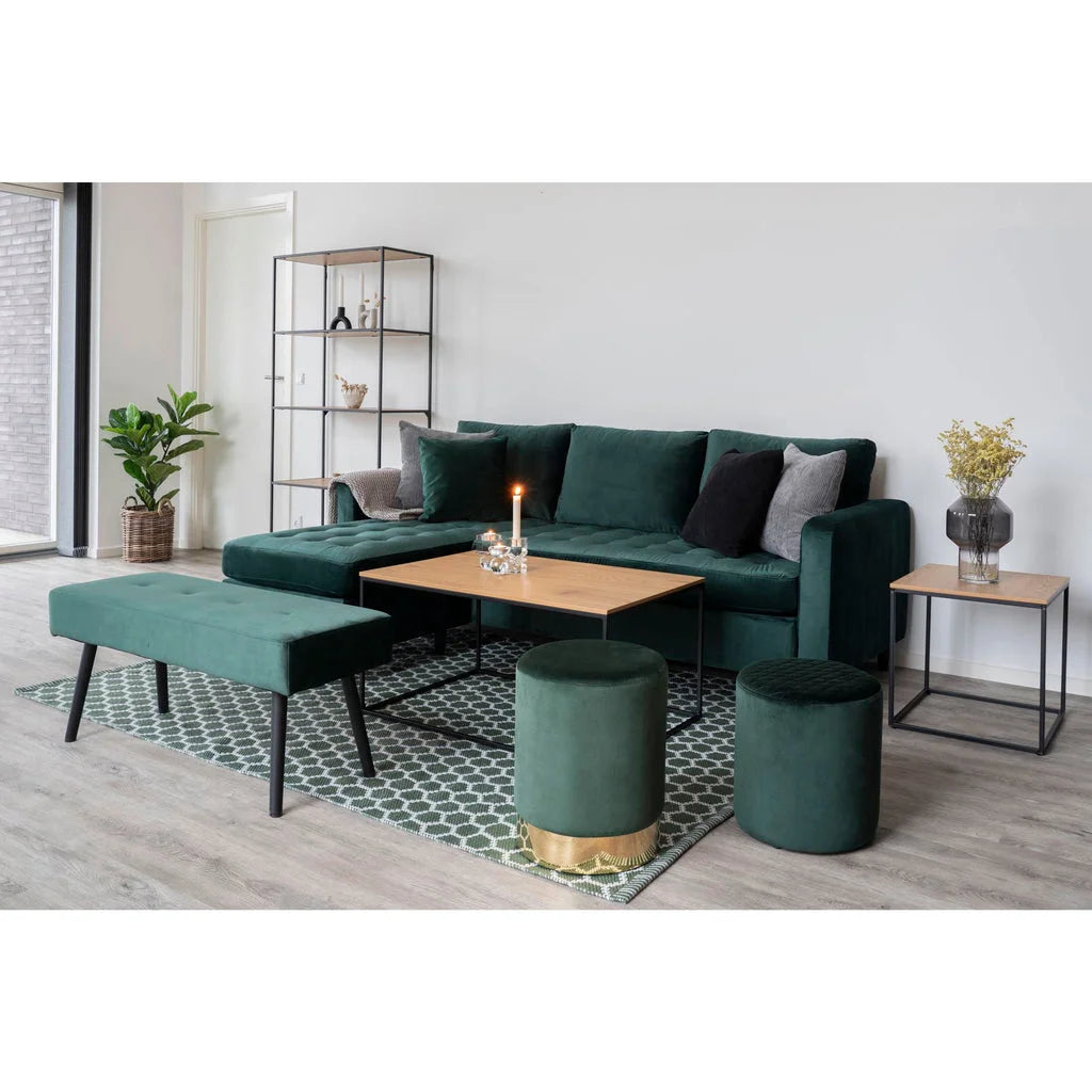 Table basse rectangulaire en bois et métal 90x60 cm