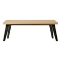 Table basse rectangulaire en bois de chêne clair et métal noir 120x60 cm
