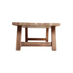 Table basse rectangulaire en bois recyclé brut miel, 140x65 cm