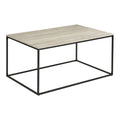 Table basse rectangulaire moderne effet travertin beige 90x60 cm