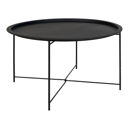 Table basse ronde en acier noir Ø75 cm