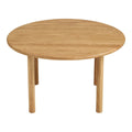 Table basse ronde en chêne clair Ø70 cm avec 4 pieds cylindriques