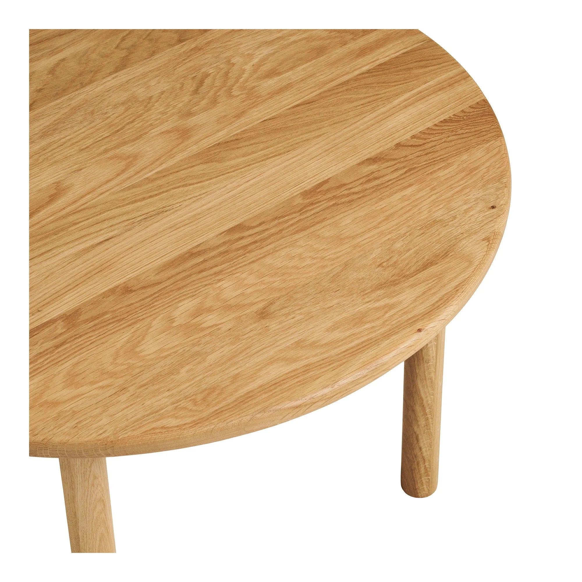 Table basse ronde en bois de chêne naturel avec grain visible pour salon Ø70 cm