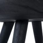 Table basse ronde en bois noir texturé – Ø78 cm