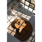 Table basse ronde en bois de teck recyclé naturelle – Ø50 cm