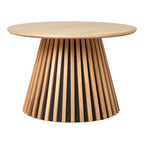Table basse ronde en chêne plaqué naturel pour salon – Ø70 cm