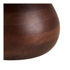 Table basse ronde en marbre blanc et bois foncé poli, Ø70 cm