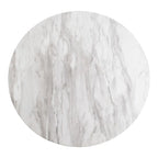 Table basse ronde en marbre blanc avec pied central doré, Ø70xH45 cm