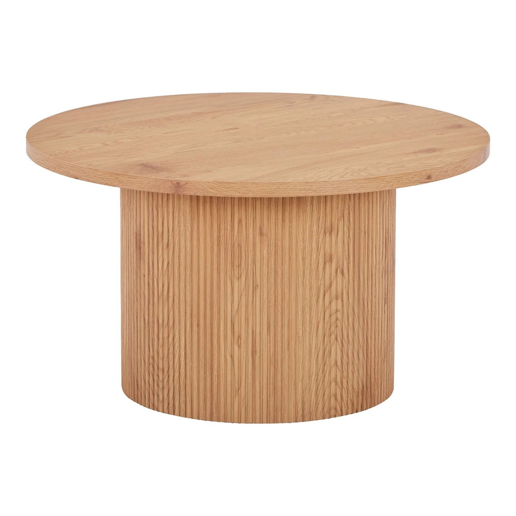 Table basse ronde en MDF chêne clair Ø80 cm