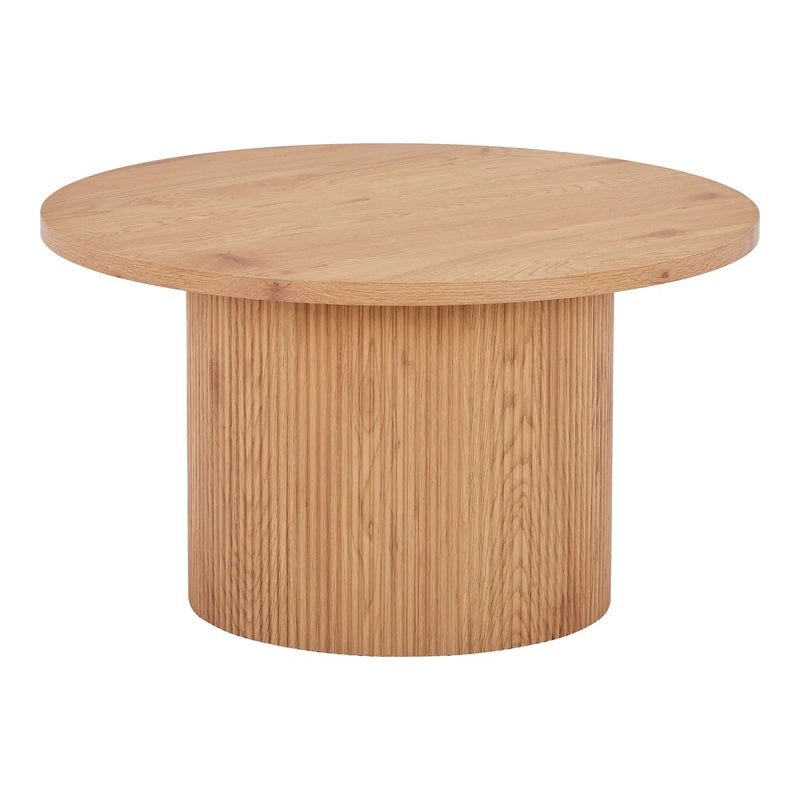 Table basse ronde en MDF bois naturel Ø80 cm