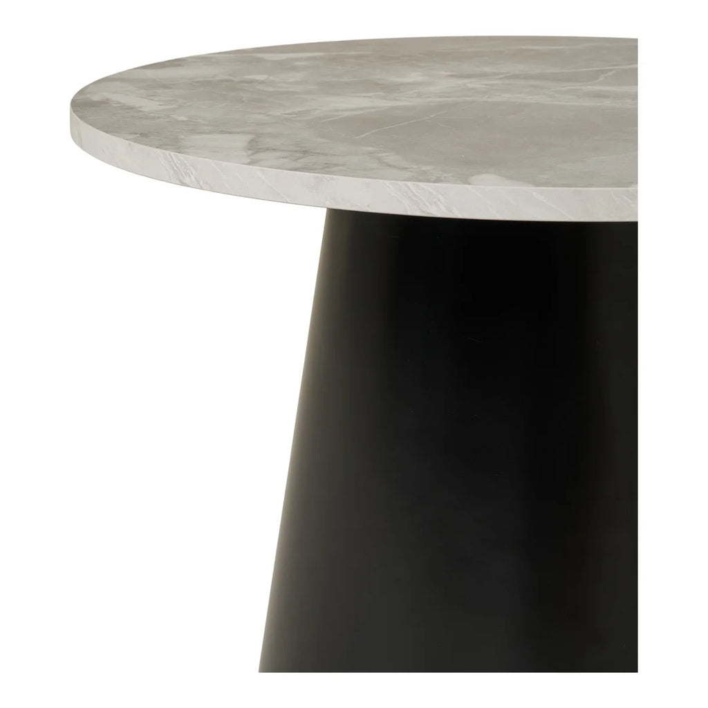 Table basse ronde en MDF imitation marbre gris ø60 cm