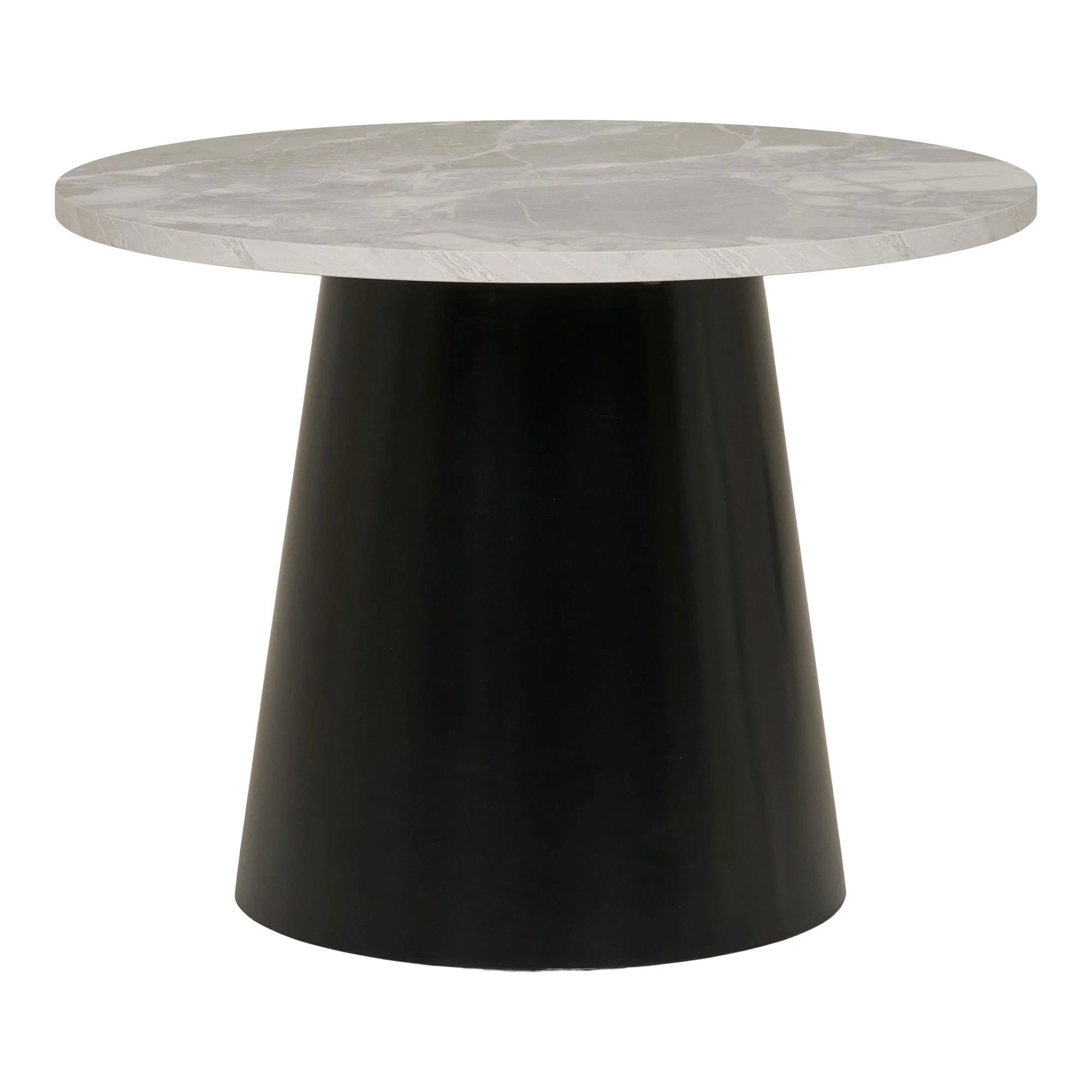 Table basse ronde en MDF imitation marbre gris ø60 cm