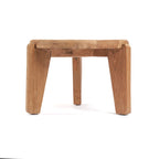 Table basse ronde en teck recyclé naturel – Ø50 cm